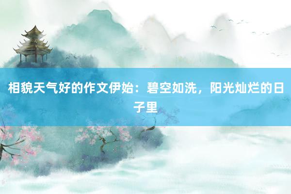 相貌天气好的作文伊始：碧空如洗，阳光灿烂的日子里