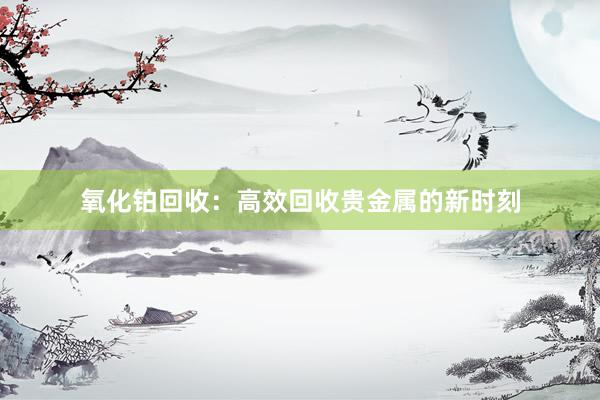 氧化铂回收：高效回收贵金属的新时刻
